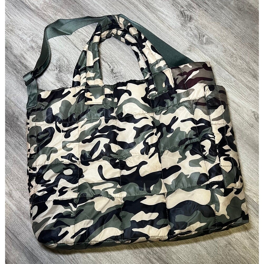 Large camo travel bag puffer crossbody